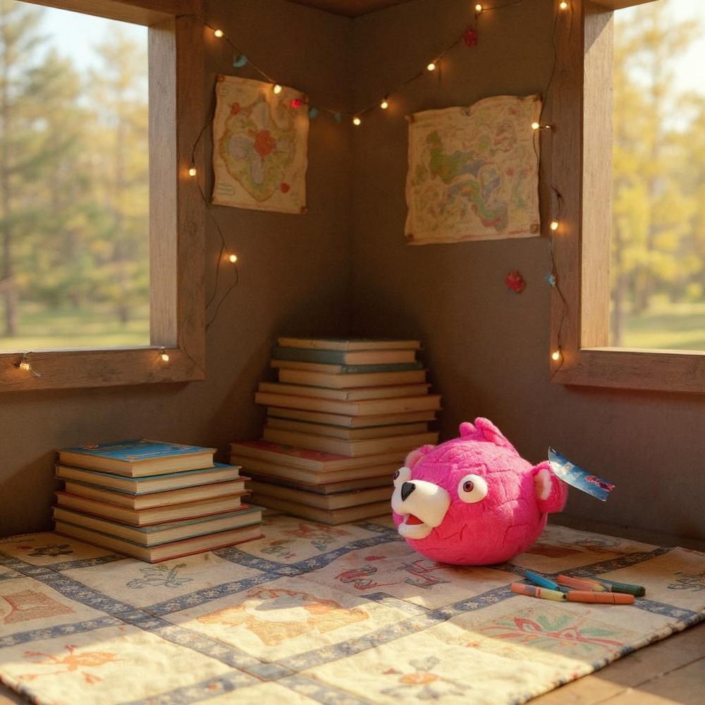 Pink Plush Bear Head Toy